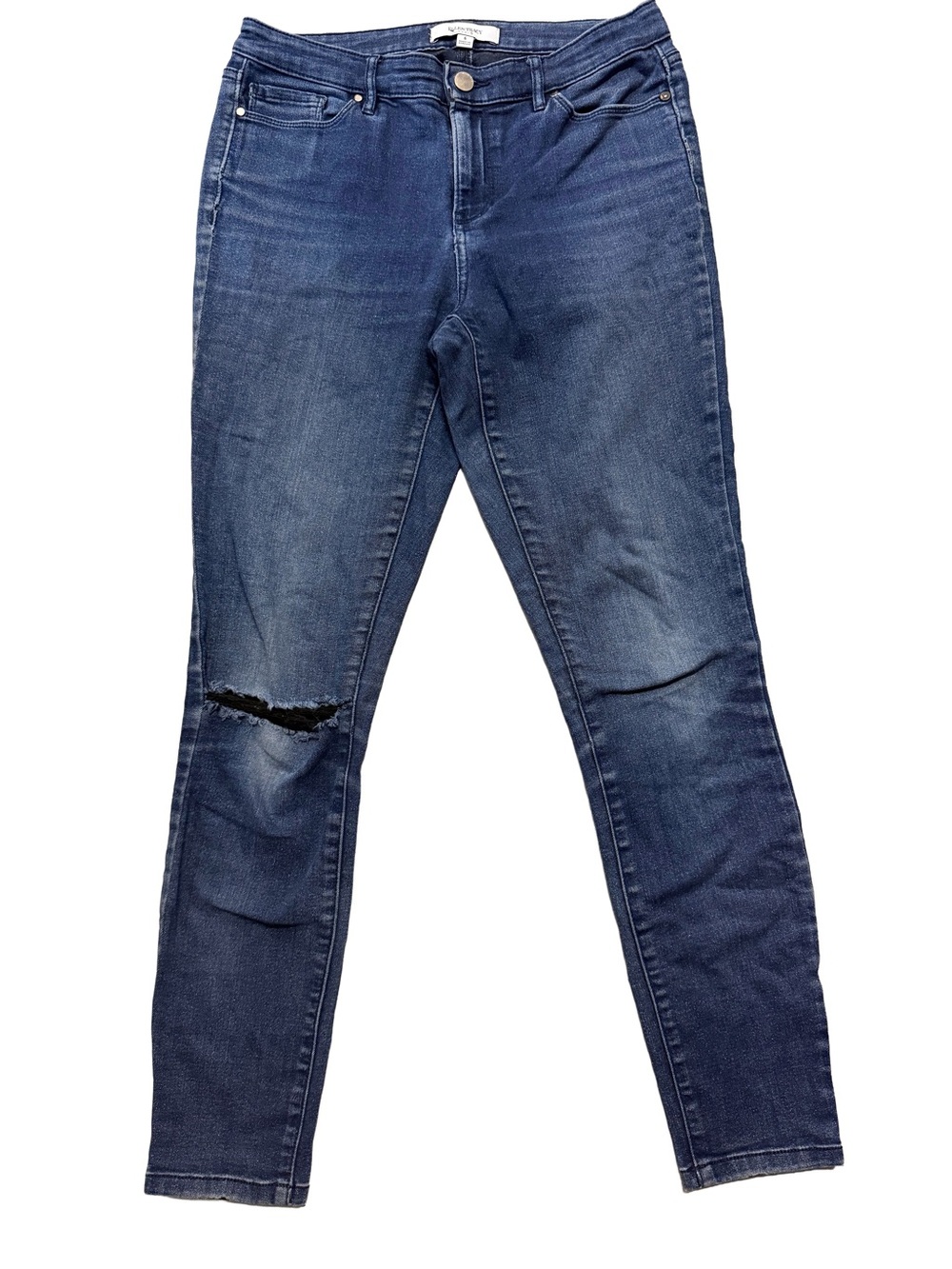 Ellen Tracy Dark Blue Ripped Jeans